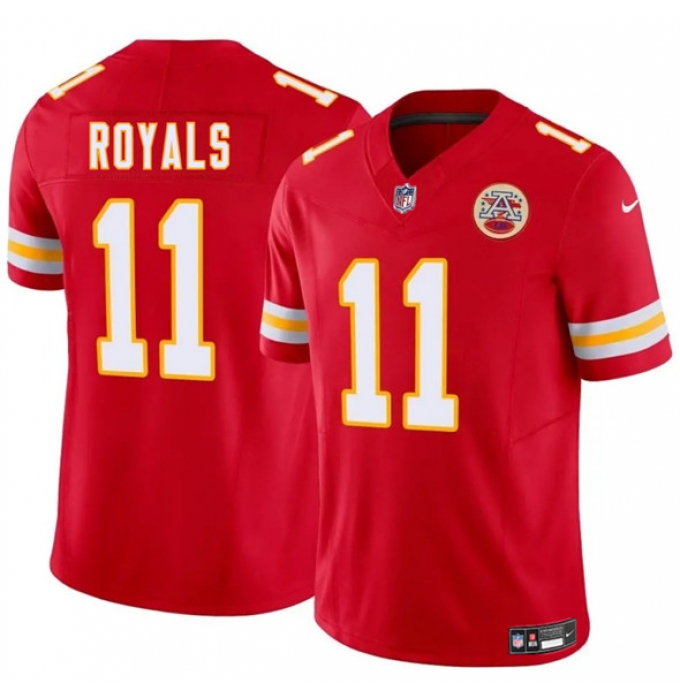 Men's Kansas City Chiefs #11 Jalen Royals Red 2025 Draft F.U.S.E. Vapor Untouchable Limited Football Stitched Jersey