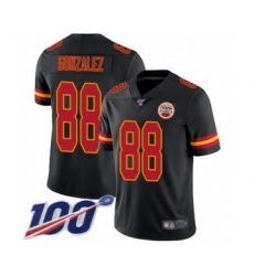Men's Kansas City Chiefs #88 Tony Gonzalez Limited Black Rush Vapor Untouchable 100th Season Football Jersey