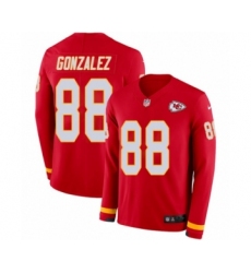 Men's Nike Kansas City Chiefs #88 Tony Gonzalez Limited Red Therma Long Sleeve NFL Jersey