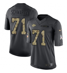 Youth Nike Kansas City Chiefs #71 Mitchell Schwartz Limited Black 2016 Salute to Service NFL Jersey